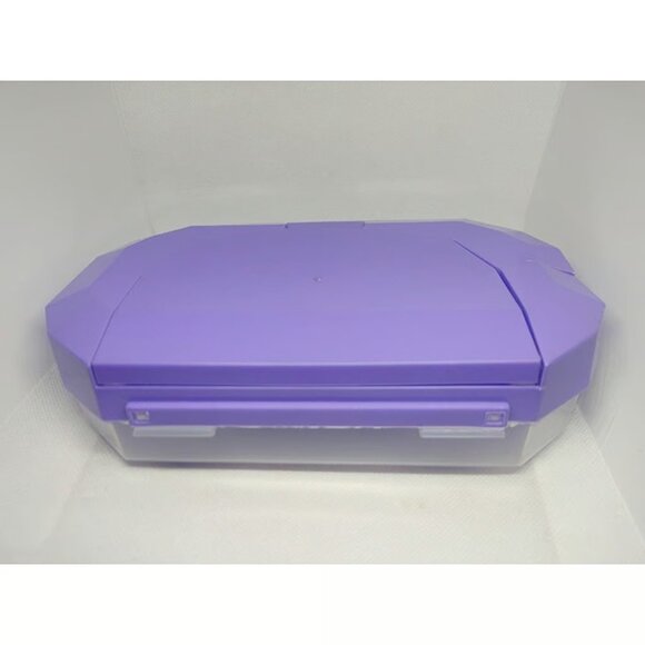 Sterilite Small Pencil Box Plastic, Clear/Purple Fair Condition - Picture 4 of 7